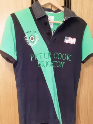 Polo Peter Cook Brighton Talla L - Rayas Verde