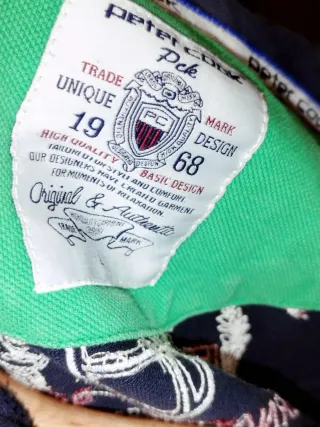 Polo Peter Cook Brighton Talla L - Rayas Verde