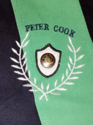 Polo Peter Cook Brighton Talla L - Rayas Verde