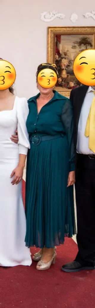 Vestido de fiesta verde azulado