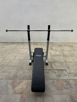 Banco de pesas incluida barra para ejercicios casa