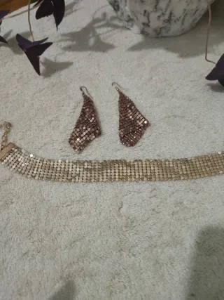 H&M - Conjunto Pendientes y Pulsera Oro