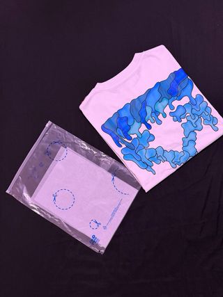 T-shirt Off-White con stampa effetto goccia