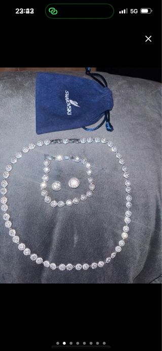 Conjunto Swarovski Collar, Pulsera y Pendientes