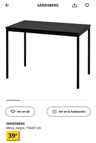 Mesa de escritorio Ikea negra