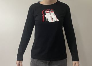 Camiseta negra manga larga talla M