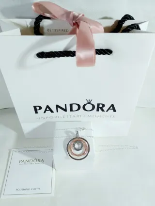 Collar Pandora Corazón Rojo y Plata