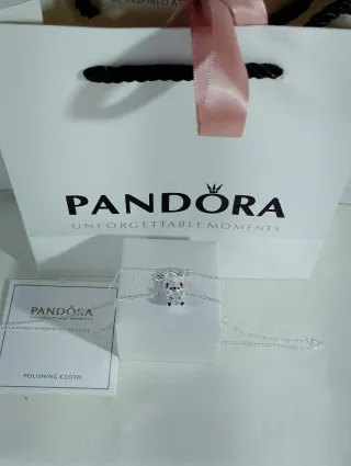 Collar Pandora Corazón Rojo y Plata