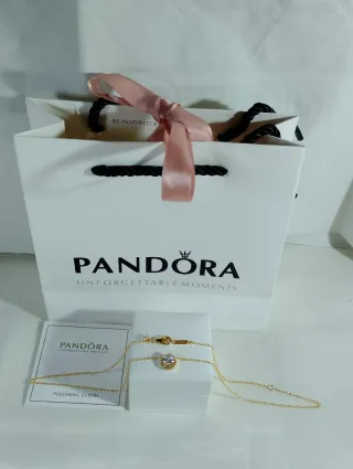 Collar Pandora Corazón Rojo y Plata