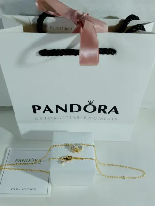 Collar Pandora Corazón Rojo y Plata