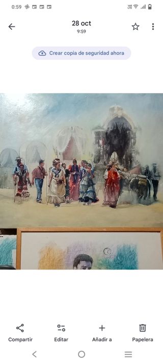 Cuadro al óleo de escena costumbrista