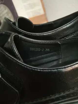 Zapatos negros tacón ancho mujer talla 38 nuevos