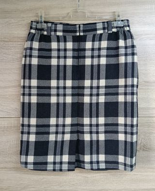 Falda Lana Virgen Cuadros Escoceses Talla 48