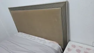 Cabezal de cama beige y plateado cama 1.50 o 1.35