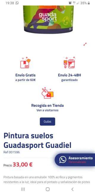 Pintura GuadaSport Gris, 4kg.