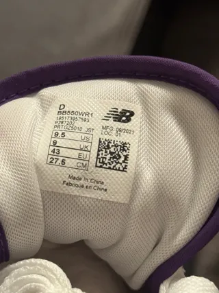 New Balance 550 Viola Bianco Taglia 43
