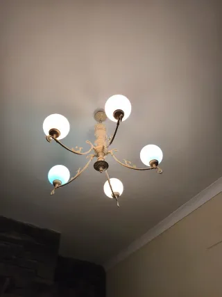 Lámpara Techo Vintage Cristal Metal