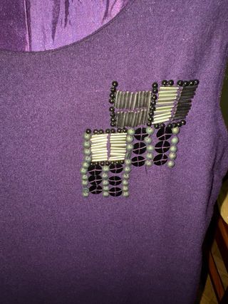 Vestido tejido suelto sin mangas.