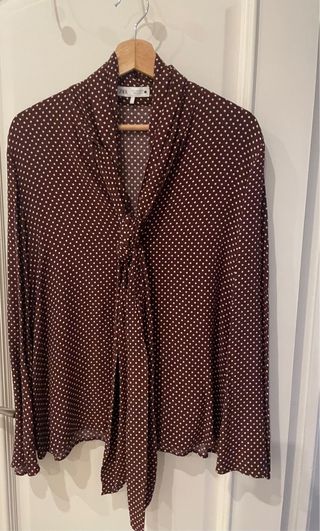 Blusa Zara granate lunares T.L lazada