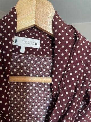 Blusa Zara granate lunares T.L lazada