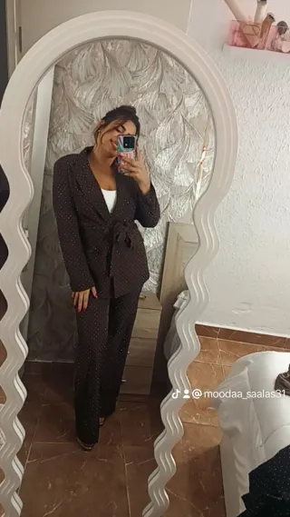 Traje de chaqueta y pantalón morado 38/4035