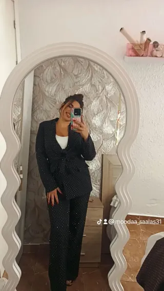 Traje de chaqueta y pantalón morado 38/4035