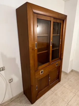 Vitrina madera y cristal 4 puertas