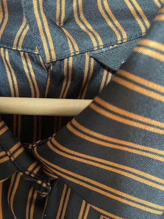 Camisa Zara Rayas Negras/Marrones T.M