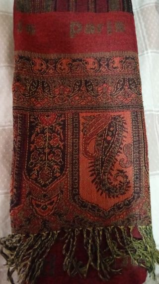 Chal Pashmina Rojo y Dorado