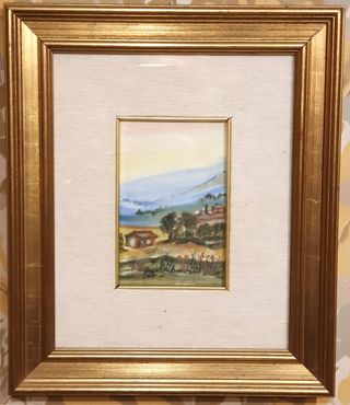 Quadri olio su tela con paesaggio rupestre firmati