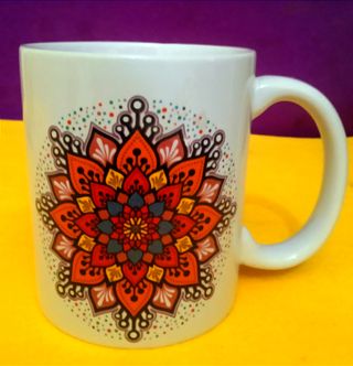 SET: 2 tazze in porcellana con manico. DECO: MANDALAS