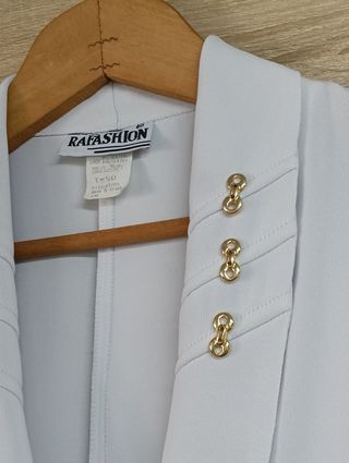 Blazer blanca clásica, vintage, talla 50