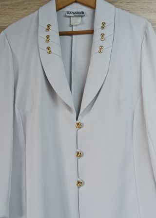 Blazer blanca clásica, vintage, talla 50