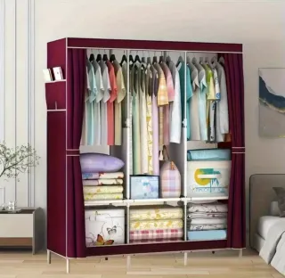 Guardaroba in tessuto viola nuovo da assemblare