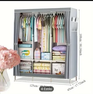 Guardaroba in tessuto viola nuovo da assemblare