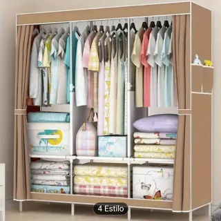 Guardaroba in tessuto viola nuovo da assemblare