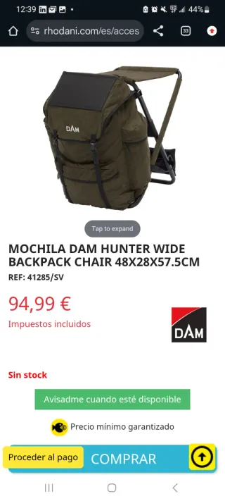 Mochila Silla DAM Hunter Wide 48x28x57.5cm