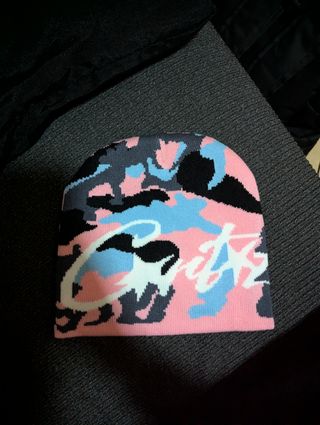 Gorra Invierno Y2K Camuflaje Rosa Azul
