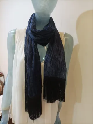 Fular fiesta azul marino con brillos