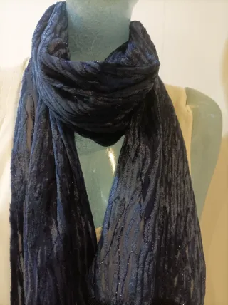 Fular fiesta azul marino con brillos