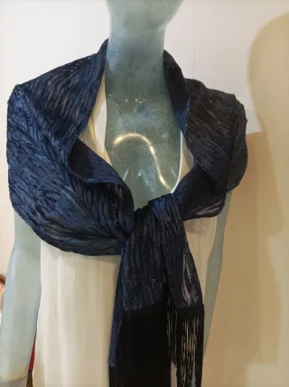 Fular fiesta azul marino con brillos