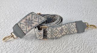 Correa para Bolso Oro-Piel - Gris-Beige