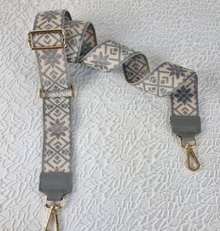 Correa para Bolso Oro-Piel - Gris-Beige