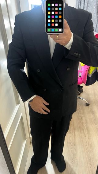 Traje Cruzado Negro Emidio Tucci Talla 52