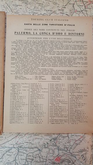 Antica Carta Turistica TCI 1928 Palermo ConcaD'oro