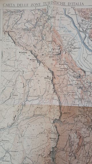 Antica Carta Turistica TCI 1928 Bolzano e dintorni