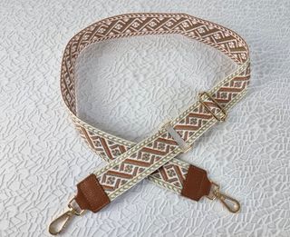 Correa para Bolso Oro-Piel - Cognac-Blanco