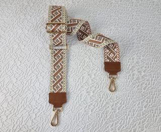 Correa para Bolso Oro-Piel - Cognac-Blanco