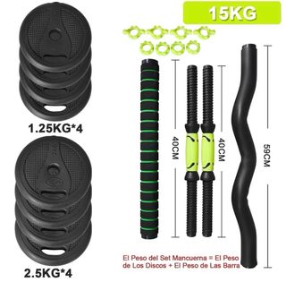 Set Mancuernas y Barra Ajustables