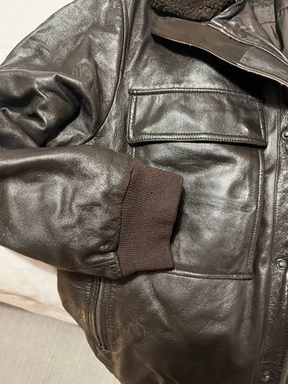 Cazadora Piel Geox Hombre Marrón